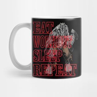 Fitness Shirts Gym Eat Sleep Workout Repeat T-Shirt Shirts and Gift Items Mug